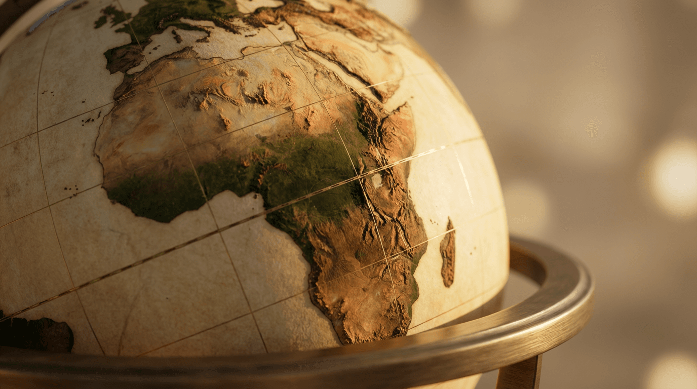 Global map highlighting St Helena Bay's isolated geographic position